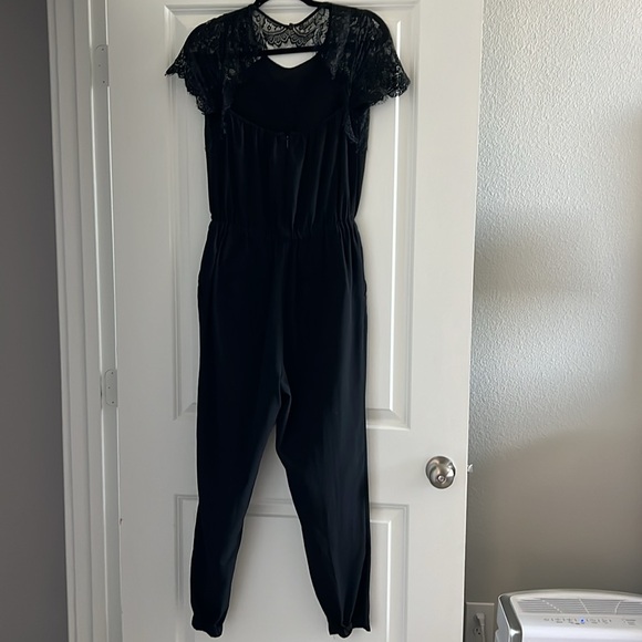 LOFT - Black lace sleeved jumpsuit - perfect for holiday parties! - Picture 4 of 5